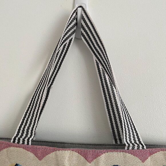 NEW Hello Kitty Tote Bag Purse Sanrio Blue‎ Canvas Zipper Closure Pocket Travel - Picture 4 of 8